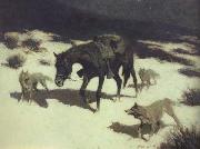 Frederic Remington Last March (mk43) oil on canvas